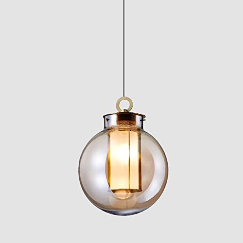 Lumière suspendue or et verre ambré haut de gamme pour une décoration raffinée
