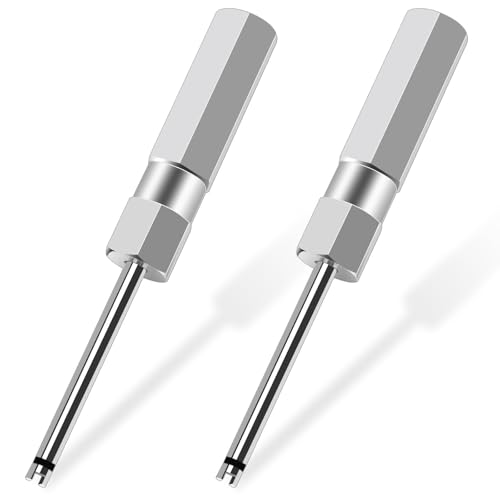 Image of 2 Pcs Valve Core Removal Tool Set, Professional Screwdriver Tire Valve Stem Core Remover Tool, 4.3 Inch Heavy Duty Tire Valves Stem Remover & Installer for Schrader Valves Removal