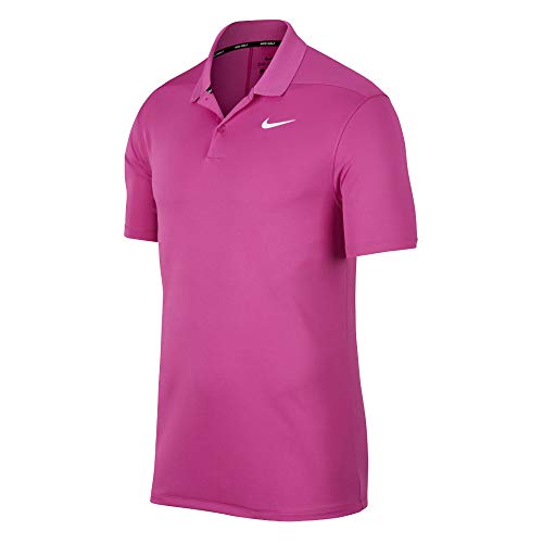 Nike Dri Fit Victory Solid LC Golf Polo 2019 Active Fuschia/White Small