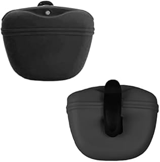 TSHAOUN 2PCS Dog Treat Pouch,Silicone pet Feeding Bag Pouch Portable Dog Treat Bags with Puppy Reward Training Pouch,with Magnetic, Closing and Waist Clip for Belt for Dog Walks (2 PCS)