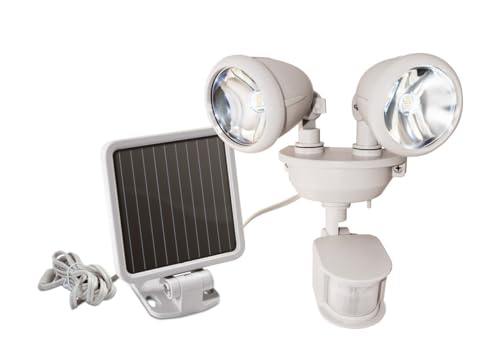 Maxsa 44218 Off-White Solar-Powered Dual Head LED Security Light