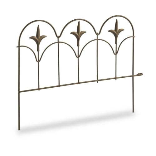 Relaxdays Beeteinfassung, 4er Set, Metall, HxB: je 28 x 38,5 cm, bronze