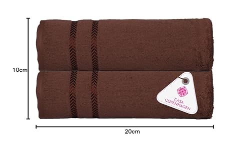 Image of Casa Copenhagen, Super Soft Ember Collection 2 Pieces 100% Cotton Large Bath Towel (Size : 75 x 150 cm) - Brown & Brown
