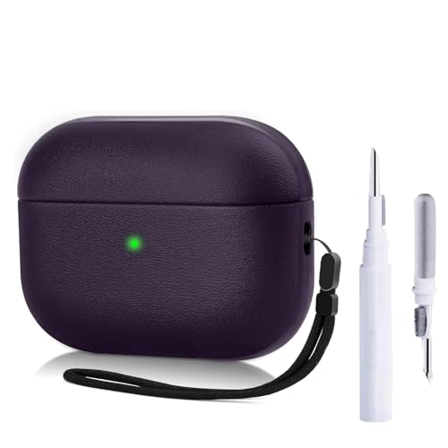 Image of YODI Case Cover for Airpods Pro|Pro 2|Airpods Pro 3|Airpods 4 Pouch, Silicone Cases with Cleaner Kit 360 Drop Protection,Shock-Resistant ((Leather-Purple), Airpods Pro 3 (2025))