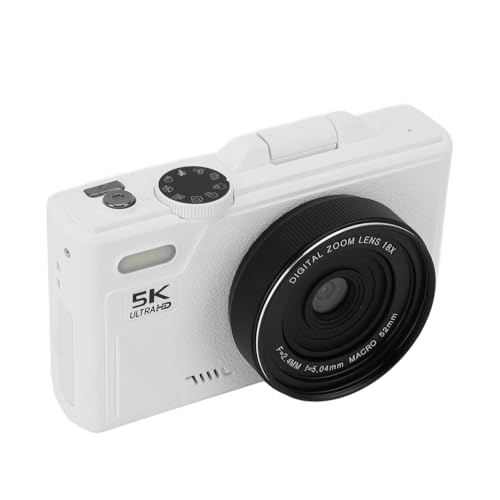 Cámara digital mirrorless 75MP 18x zoom óptico blanca
