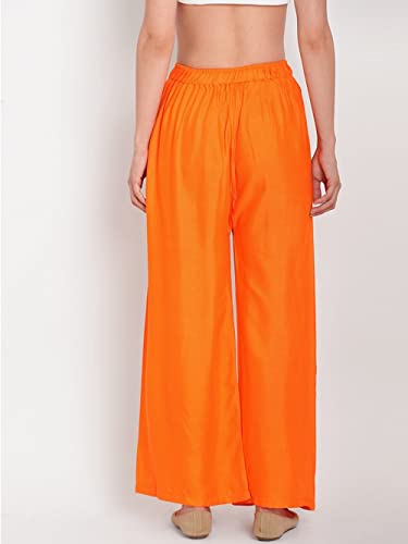 Image of Go Gazab - Stylish Women's Palazzo: Trendy Rayon Solid Color Ethnic Wear Palazzo