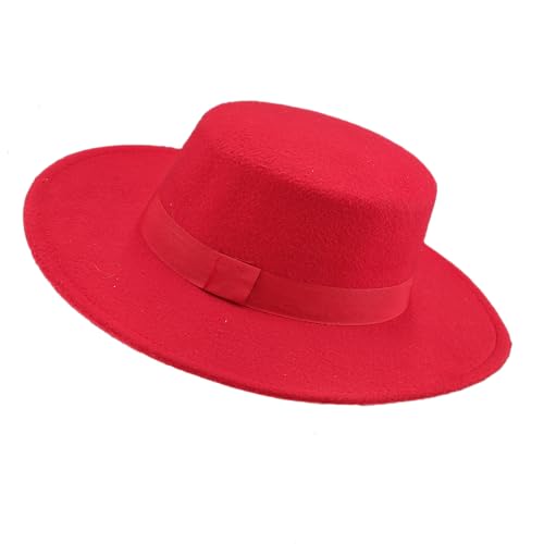 Carnavalife Fedora Chapéu preto vermelho para homem - feira de abril Sevilhana