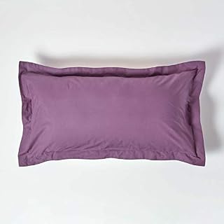 HOMESCAPES Navy Blue Pure Egyptian Cotton Oxford Pillowcase Standard Size 200 TC 400 Thread Count Percale Equivalent Pillow Case