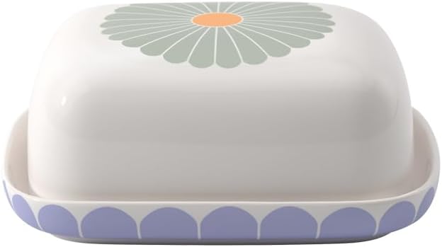 Villeroy & Boch – Fleur Butter Dish, Dimensions: Approx. 15 × 12.5 × 6.5 cm, Multicoloured, Dishwasher-Safe & Microwave-Safe, Floral Decor, Premium Porcelain Container for Butter
