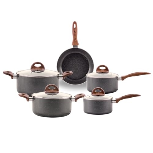 Brinox - Jogo de Panelas Antiaderente Ceramic Life 5 Peças com Fundo de Indução Smart Plus...