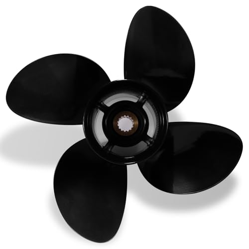 VIF OEM Upgrade 14 1/2x17 Aluminum Boat Propeller for Yamaha 150hp 175hp 200hp 220hp 225hp 250hp 300hp F150 F175 F200 F225 Outboard Engines,15 Tooth, 4 Blades, Rh