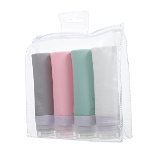 Veemoon 1Juego Botellas de Loción de Viaje de Silicona Rellenables para Cosméticos y Acondicionador Diseño Portátil para Incluye Bolsa de Almacenamiento