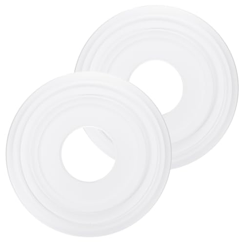 PATIKIL Ceiling Medallion, 2 Pcs 12 OD x 4 ID PU Decorative Ceiling Light Medallion Chandelier Medallion Molded Ceiling Light Cover Plate for Ceiling Light Fixtures Fans, White