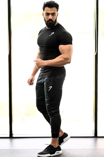 Image of Round Neck Half Sleeves Gym Workout Solid Sports and Gym T-Shirt for Men