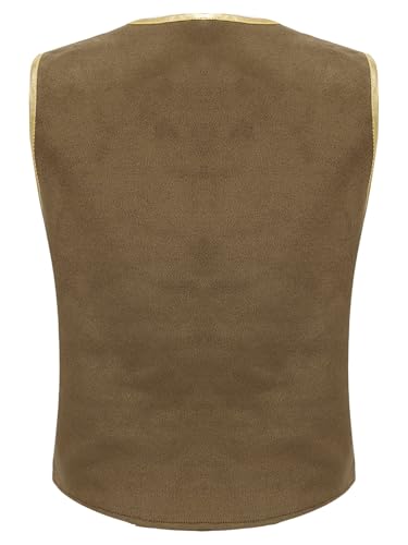 Kids Boys Medieval Pirate Vest Viking Renaissance Steampunk Waistcoat Top Halloween Party Dress Up2