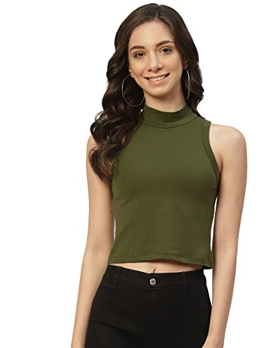 Image of Women Solid Super Soft streachable Cotton Blended Crop Top