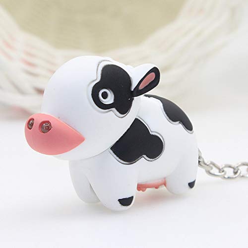 Preisvergleich Produktbild HermosaUKnight Vieh, das die Schlüsselkette geführt mit Sprecher-Knopf-Schalter-Steuerdekorat... runder Schnalle hängt