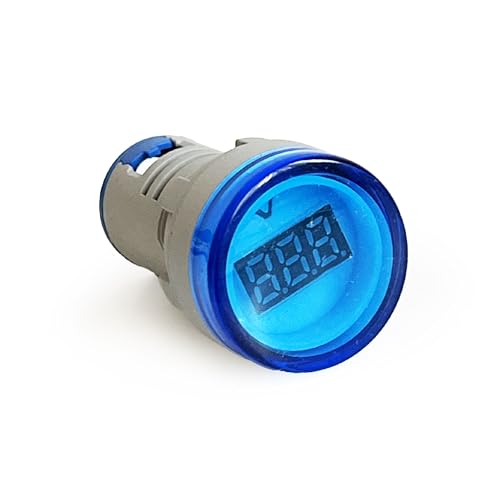 Mini Dijital Voltmetre 22 MM AC 60-500V Mavi LED Işık