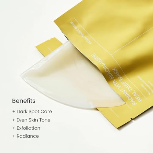 Image of BIODANCE Radiant Vita Niacinamide Real Deep Mask, Brightens Skin, Gentle Exfoliation, For Sensitive Skin - 34g x 4Pcs