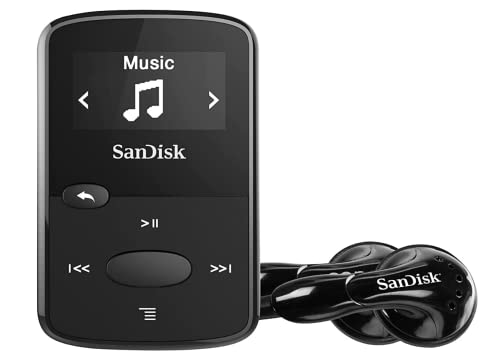 SanDisk Clip Jam 8GB MP3 Player für Sportliche Aktivitäten, Schwarz