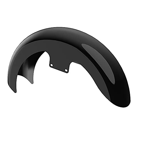 Advanblack Vivid Black 19\" Harley Front Fender, Wrapper Reveal Mudguard, Motorcycle Front Fender with Spacers Fit for 2014+ Harley/Davidson FLH Touring