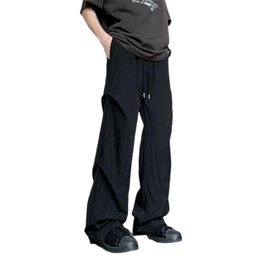 Men's Straight Trousers Cotton Long Baggy Slacks Plus Size Pants