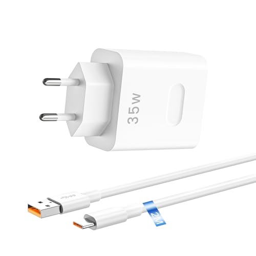 35W Super Charge Caricatore rapido, for Honor 400 Lite 5G, Smart, 200 Lite, 90 L ite, X9a, X8b, X8c, X9c, X7b, X6c, X6b, Play 9T, Magic 6, 5, 4, 3, Adattatore di alimentazione con 2M 6A Type C Cable