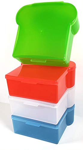 Food Storage Sandwich Containers, Set Of 4. - 2.5 Cups / 20 Oz / 560 Ml . Great For Meal Prep And Lunch Boxes - Bpa Free, Reusable. Also Included Is 1 Bamd Kitchen Conversion Magnet. #TOP1