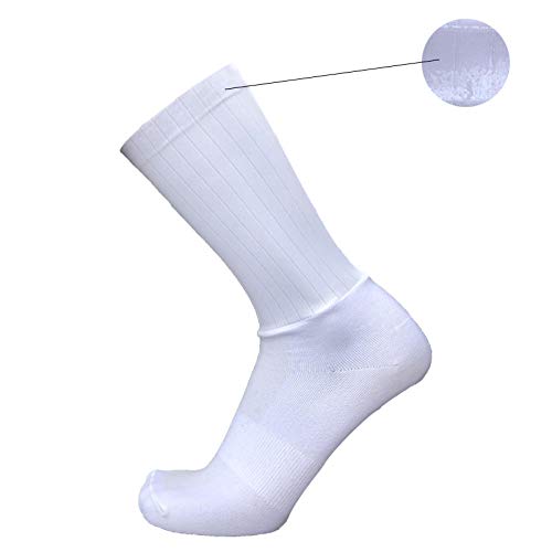 Socks For Men Anti-Slip Silicone Summer Aero White Line Cycling Sports Running Socks-White_One_Size_(35-46)3