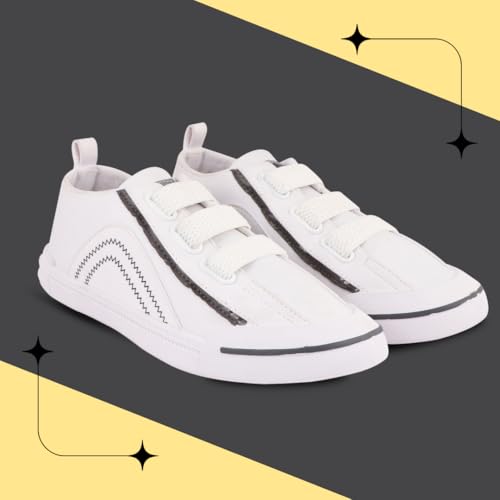 Image of Men's Black Canvas Sneakers - Stylish Casual Shoes with Non Tie Elastic Laces | 7mm Memory Foam & EVA Insole | Lightweight & Comfortable Everyday Footwear (Sizes 6-10)