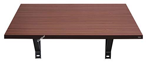 Image of Captiver Mediumelara Engineered Wood Wall Mount Foldable Study Side Table (80X53 CM Walnut) Stand Computer Office Living Room Decoration Kichen Items Organizer
