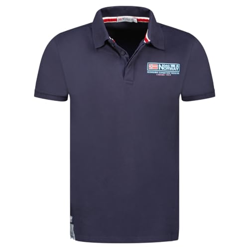 Geographical Norway Koffroy Men - Polo-Shirt Herren Klassisch -Shirts Baumwolle Kurzarm Lässig Knopfkragen - Shirt Tops Regular Classic - Frühling Sommer (MARINE BLAU M)