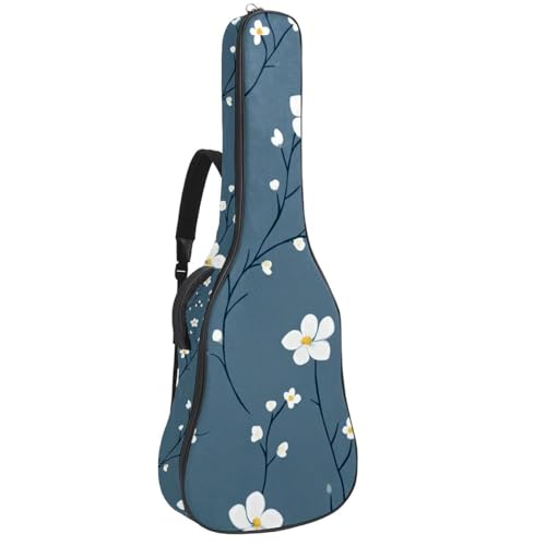 Sac pour guitare acoustique à fleurs blanches, le cadeau idéal pour musicienne