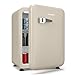 Klarstein Audrey Evo 68L Mini Kühlschrank - Retro-Design, Leise 40 dB, Kompressor, Verstellbare Füße, Wendetür, Kühlschrank Klein für Schlafzimmer und Büros, Creme