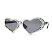 Womens Iridescent Rhinestone Bling Bubbly Heart Shape Sunglasses Black