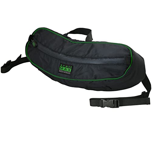 TrailMax 500 Series Insulated & Padded Cantle Horse Saddle bag for Trail Riding; Padded & Insulated Trail Bags; Insulated & Padded Cantle Bag for Western & Endurance Saddles, Green Piping