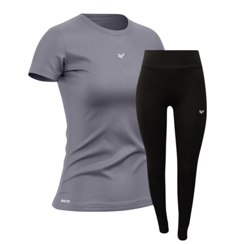 Conjunto Academia Feminino: Calça Legging + Camiseta Dry Fit Espo...