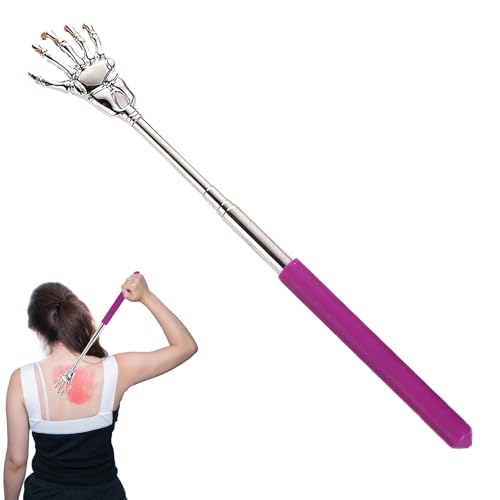 Rascador telescópico de espalda, raspador retráctil de espalda,Metales de acero inoxidable en forma de mano | Herramientas de masaje portátiles para viajes, masaje de manos para adultos, niños