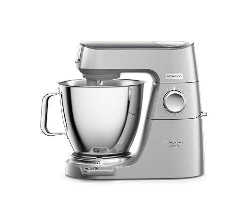 Kenwood Titanium Chef Baker XL KVL85.224SI, Robot Pâtissier avec Balance Intégrée, Bol en Acier Inoxydable 5L et 7L, Robot de Cuisine avec Fouet, Pétrin, Mélangeur,...