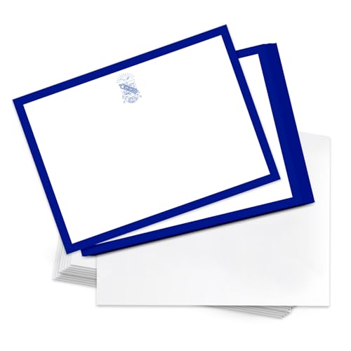 Image of Desert Cactus Phi Beta Sigma 10 Pack Notecards PBS GOMAB Divine 9 Stationery Cardstock Includes Envelopes Memo Party Thank You (Notecard Design A)