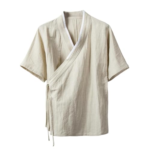 Chemise d'été homme en coton-lin idéale pour les terrasses ensoleillées