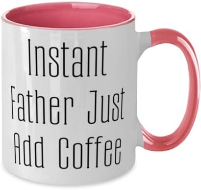 Special Father Gifts, Instant Father Just Add Coffee, Brilliant Father's Day Two Tone 11oz Mug For Dad, Cup From Son, Gift ideas, Gifts for dad, Present image 4