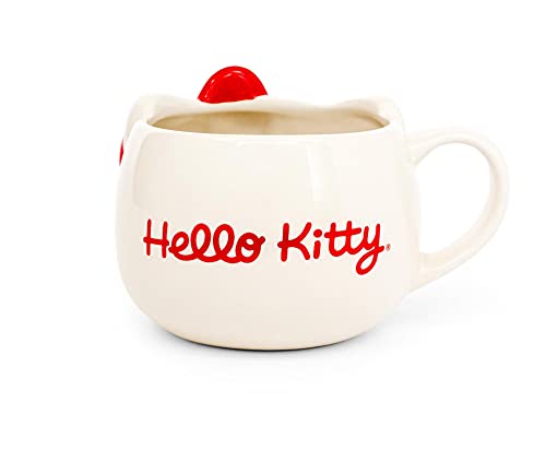 Silver Buffalo Hello Kitty Face Ceramic 3D Sculpted Mug, 22-Ounces
