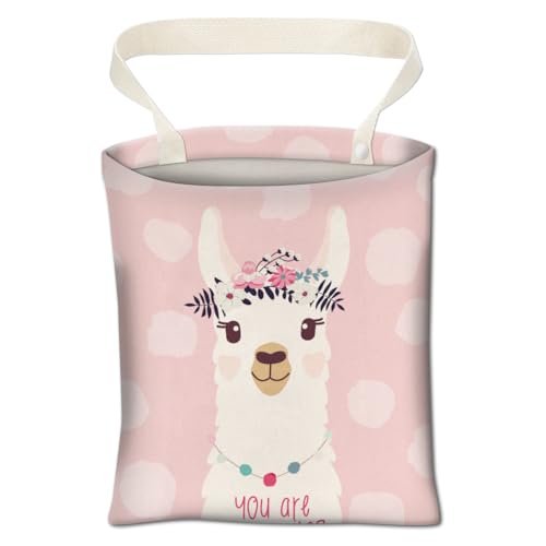 Image of Cute Pink Llama Car Trash Can, Organizer & Storage Bag, 5L Capacity, Anti-Slip, Multipurpose