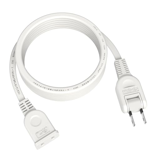 FUMITAKE 延長コード 2m 1個口 ホワイト 15a 125V 電源タップ 配線しやすい 180°スイングプラグ トラッキング防止