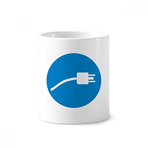 Câble de charge motif bleu tasse céramique pour ranger stylos et brosses