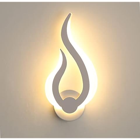 Aiskdan Aplique Pared LED 18W Curvo Blanco Cálido Cover