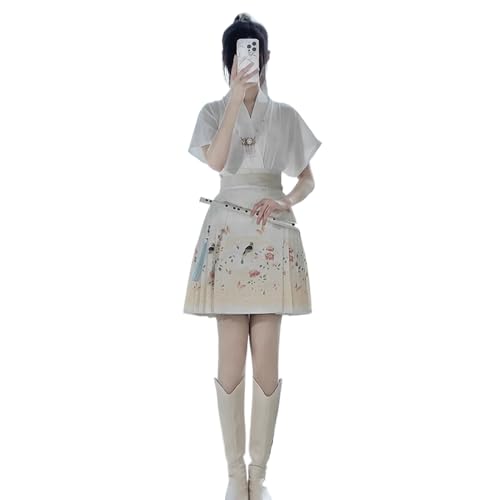 Hanfu Jupe visage de cheval courte style Ming pour vos sorties d'été
