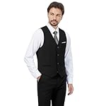 MAGE MALE Mens 3 Piece Slim Fit Suits Tuxedo Suit Set Prom Wedding Suits Two Button Blazer Jacket Vest Pants with Tie - Image 3