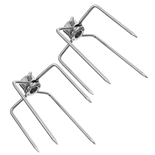 UKCOCO 2pièces Fourchettes à pour Rôtisserie Et Barbecue Accessoires De Grillage pour Et Brochettes